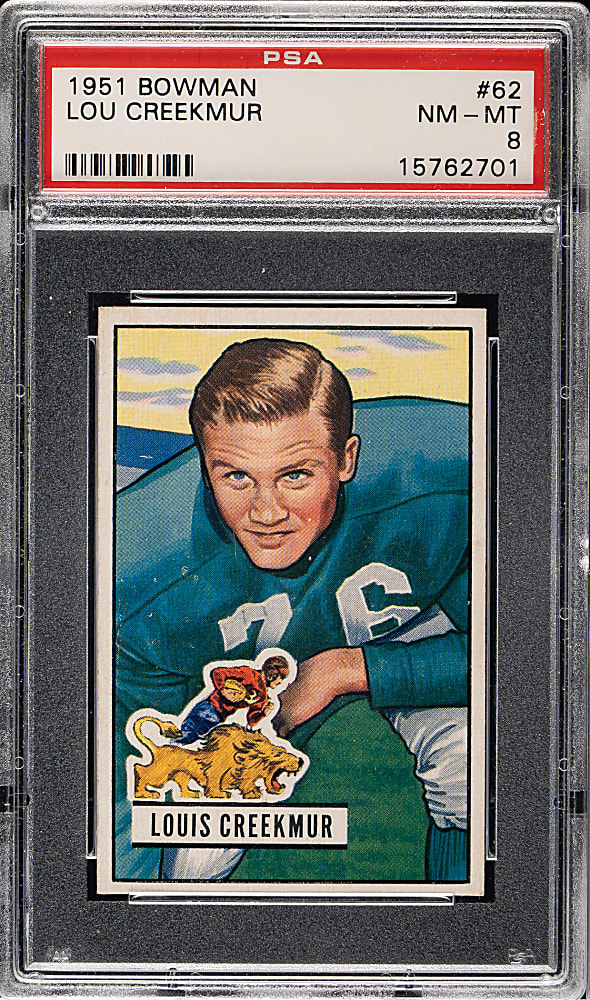 1951 Bowman Football #62 Lou Creekmur Rookie PSA NM-MT 8