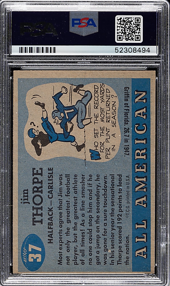 1955 Topps All-American Football #37 Jim Thorpe PSA EX-MT 6