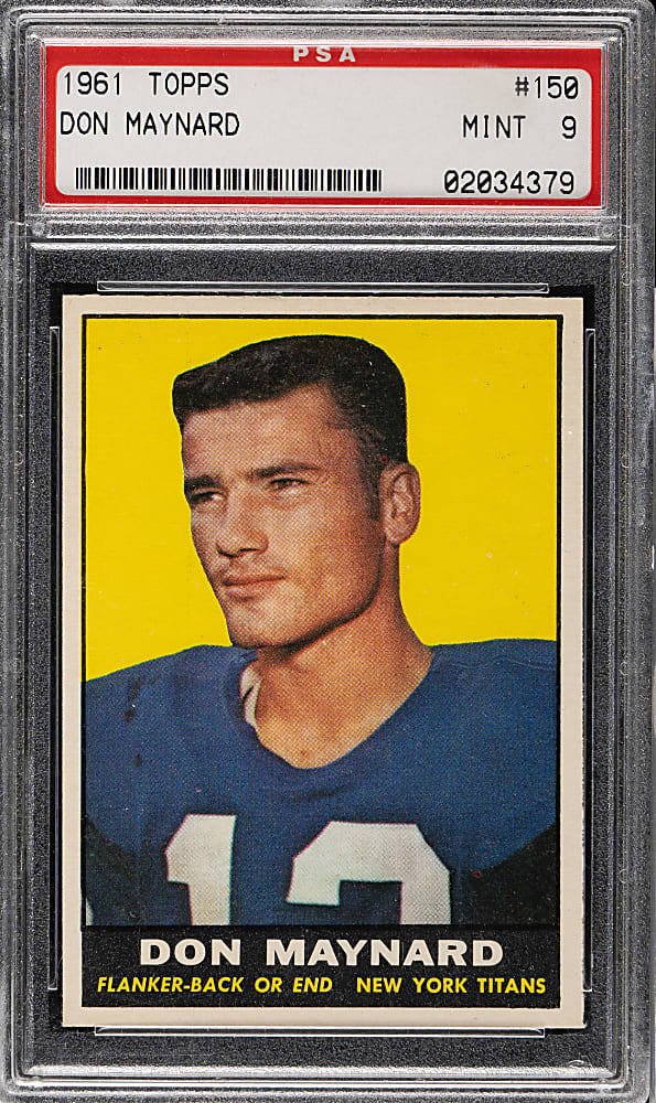 1961 Topps Football #150 Don Maynard Rookie PSA MINT 9