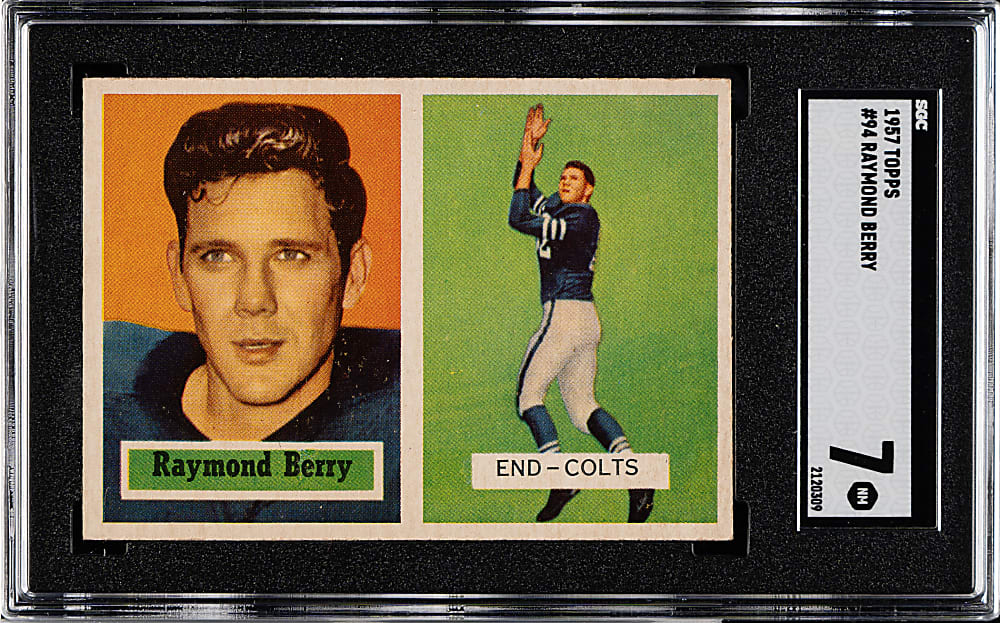 1957 Topps Football #94 Raymond Berry Rookie SGC NM 7