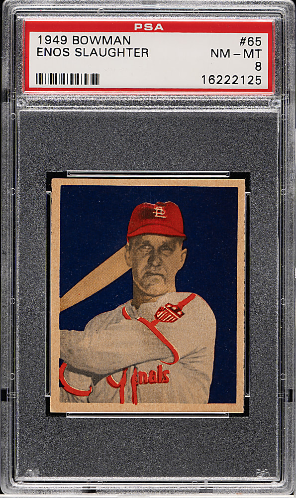 1949 Bowman #65 Enos Slaughter PSA NM-MT 8