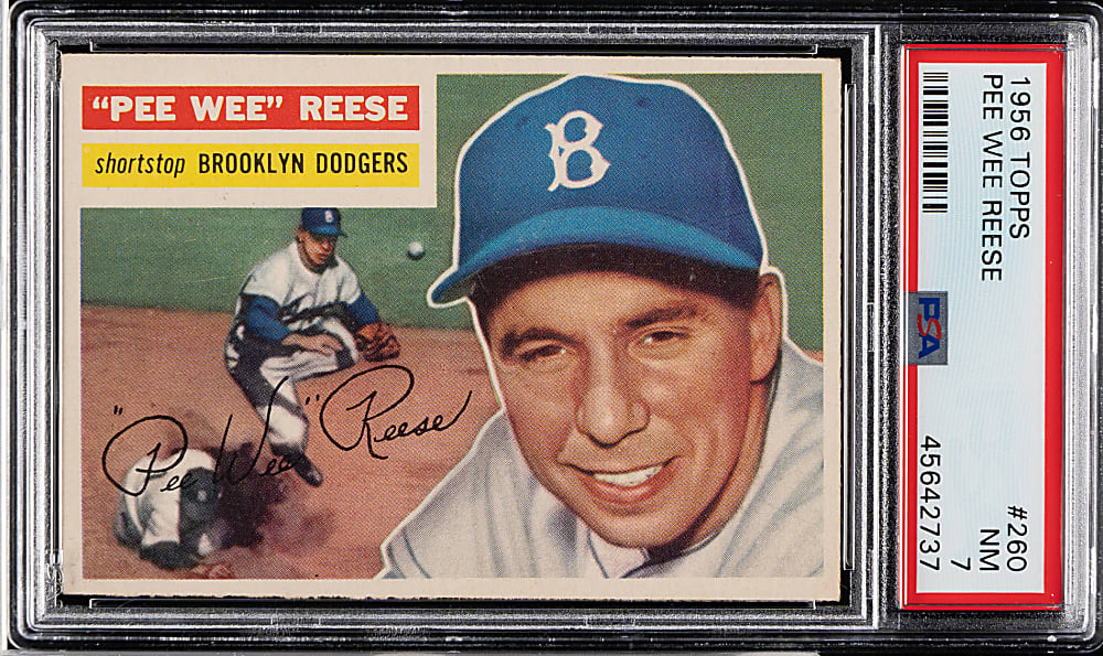 1956 Topps #260 Pee Wee Reese PSA NM 7
