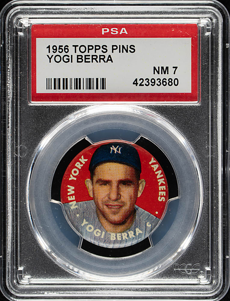 1956 Topps Pins Yogi Berra PSA NM 7