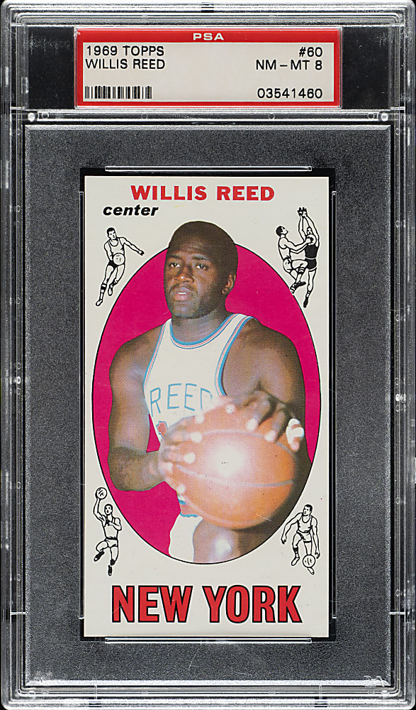 1969-1970 Topps Basketball #60 Willis Reed Rookie PSA NM-MT 8