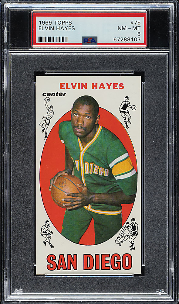 1969-1970 Topps Basketball #75 Elvin Hayes Rookie PSA NM-MT 8