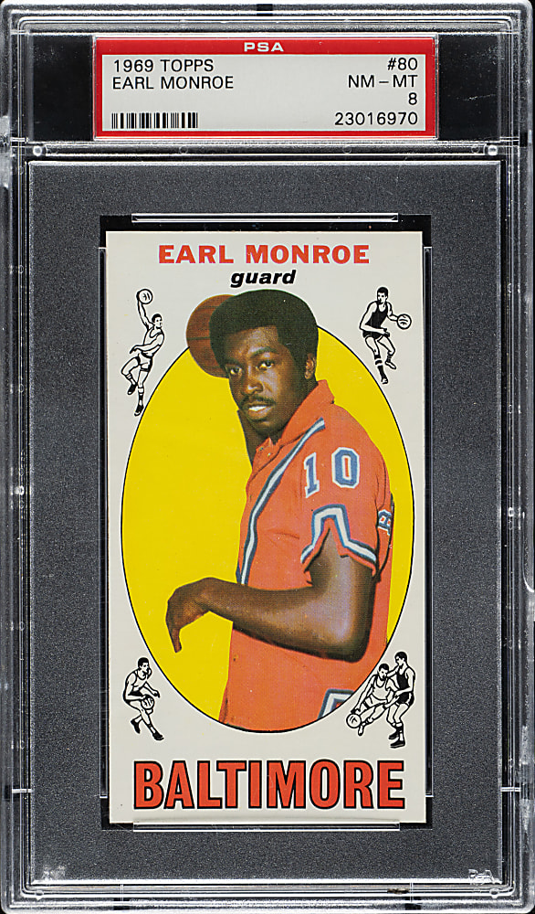 1969-1970 Topps Basketball #80 Earl Monroe Rookie PSA NM-MT 8