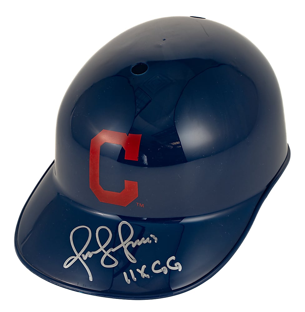 Omar Vizquel Signed Cleveland Indians Batting Helmet with "11x GG" Inscription - Beckett