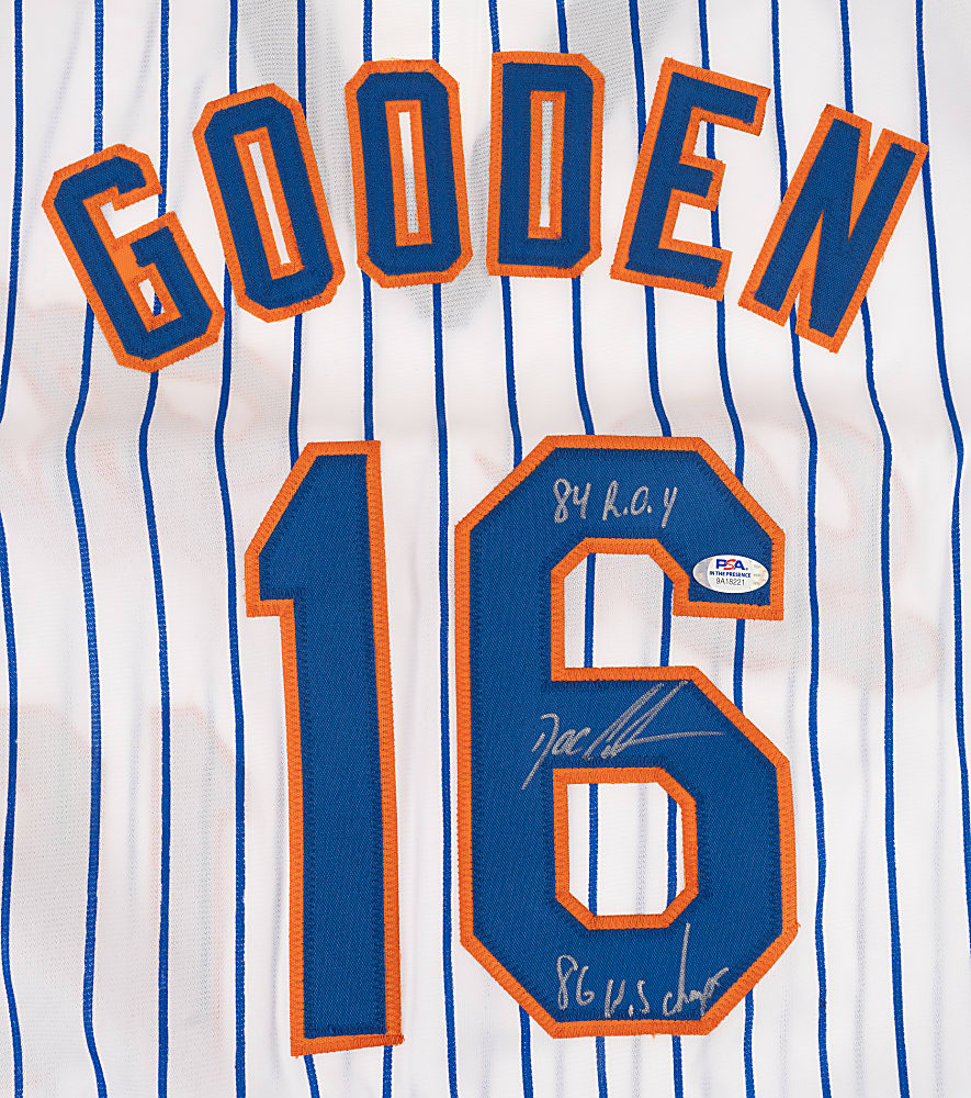 Dwight Gooden Signed New York Mets Jersey with "84 R.O.Y" and "86 W.S. Champs" Inscriptions - PSA/DNA
