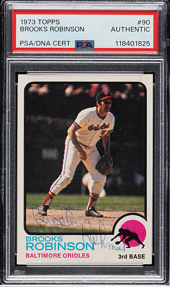 Signed 1973 Topps #90 Brooks Robinson - PSA/DNA