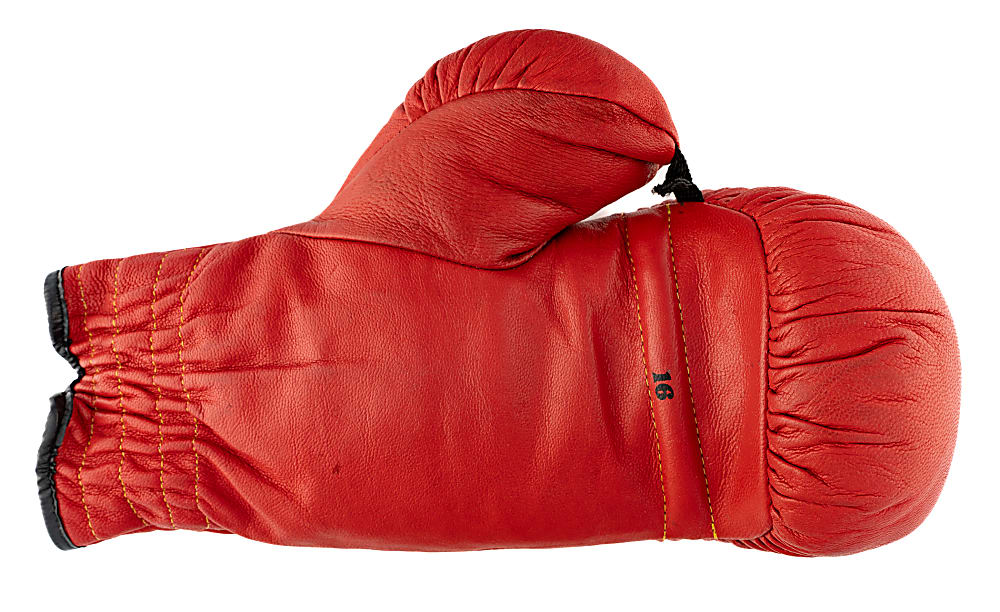 Hall of Fame and Stars Multi-Signed Boxing Glove with Evander Holyfield, George Foreman, and Rock Newman