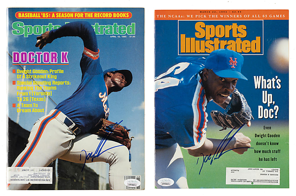 1985 and 1993 Dwight Gooden Signed Sports Illustrated Pair - JSA