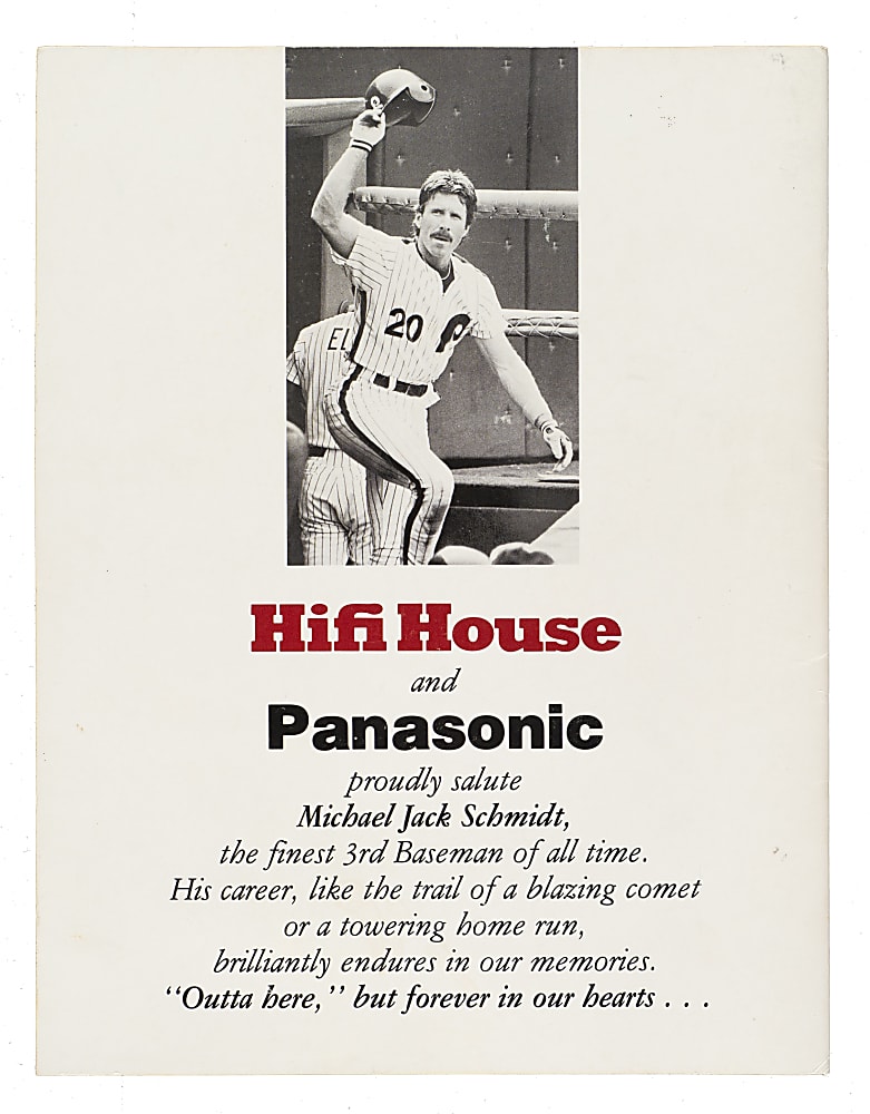 Mike Schmidt Signed 1990 Mike Schmidt Night Program - PSA/DNA