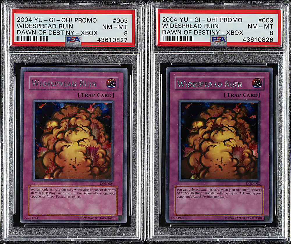 2004 Yu-Gi-Oh! Dawn of Destiny Promo #003 Widespread Ruin PSA NM-MT 8 Pair