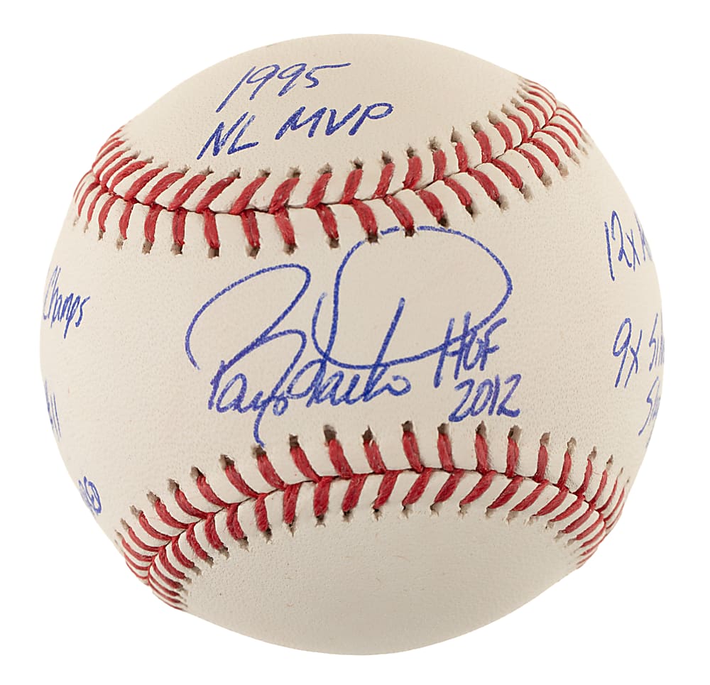 Barry Larkin Single-Signed Baseball with Multiple Inscriptions - PSA/DNA