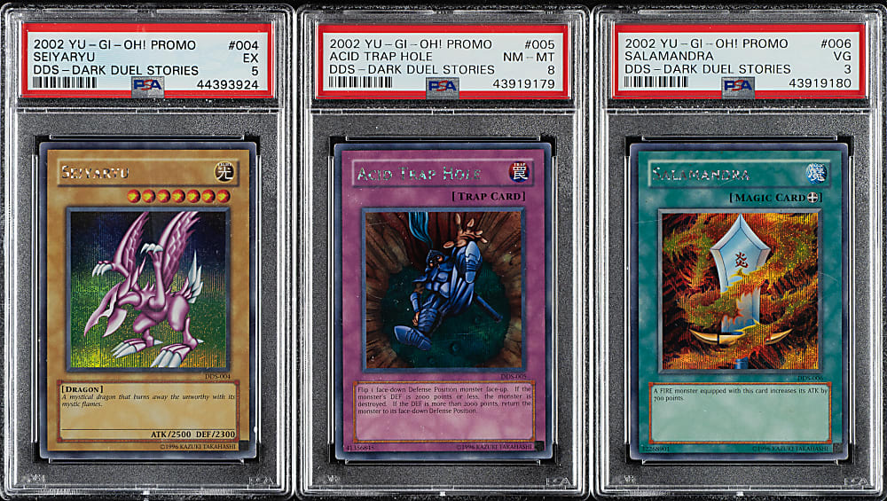 2002 Yu-Gi-Oh! Dark Duel Stories Promo PSA-Graded Trio