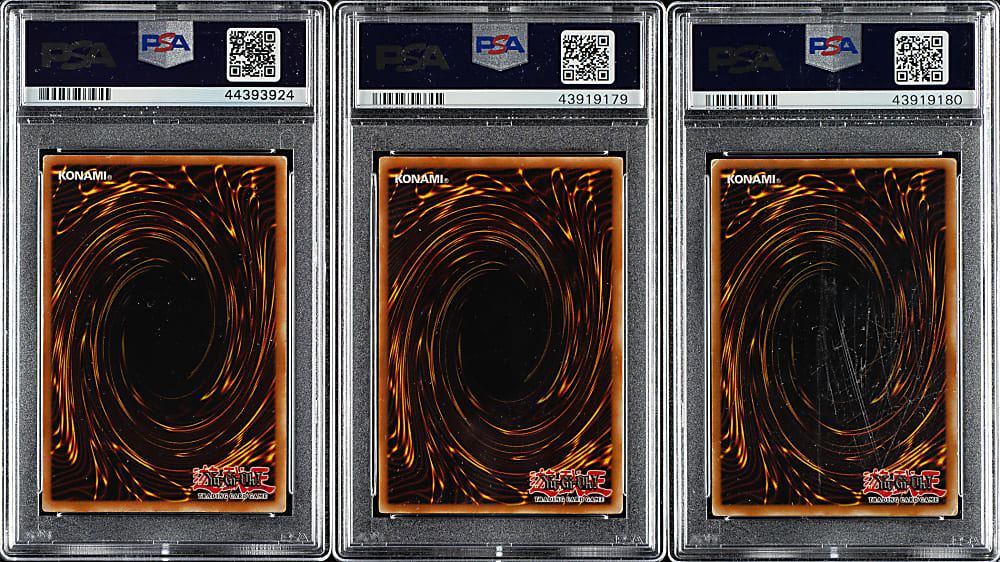 2002 Yu-Gi-Oh! Dark Duel Stories Promo PSA-Graded Trio