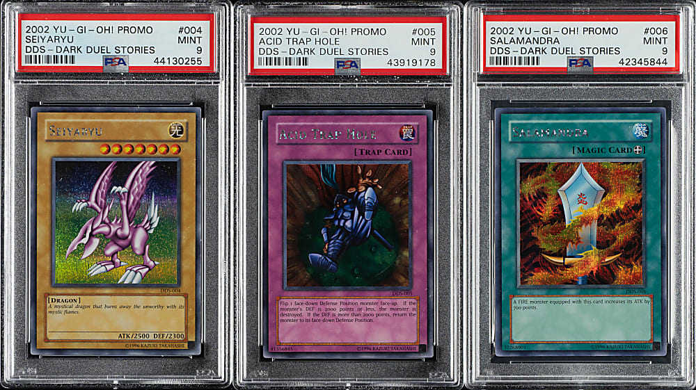 2002 Yu-Gi-Oh! Dark Duel Stories Promo PSA MINT 9 Trio