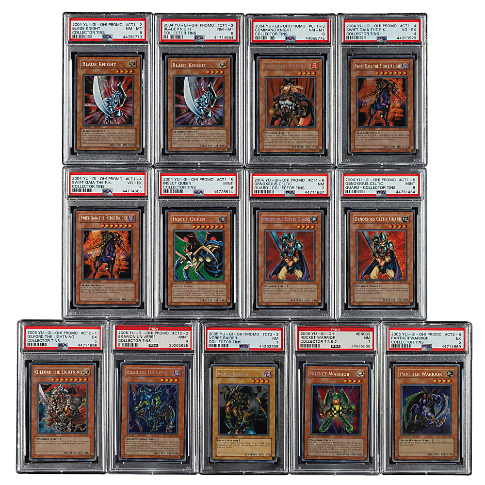 2004 to 2005 Yu-Gi-Oh! Collectors Tin 1 & 2 Promo PSA-Graded Collection (13)