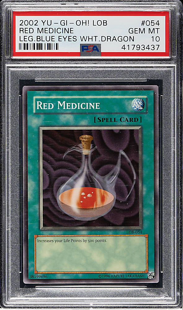 2002 Yu-Gi-Oh! Legend Of Blue Eyes White Dragon #054 Red Medicine PSA GEM MINT 10