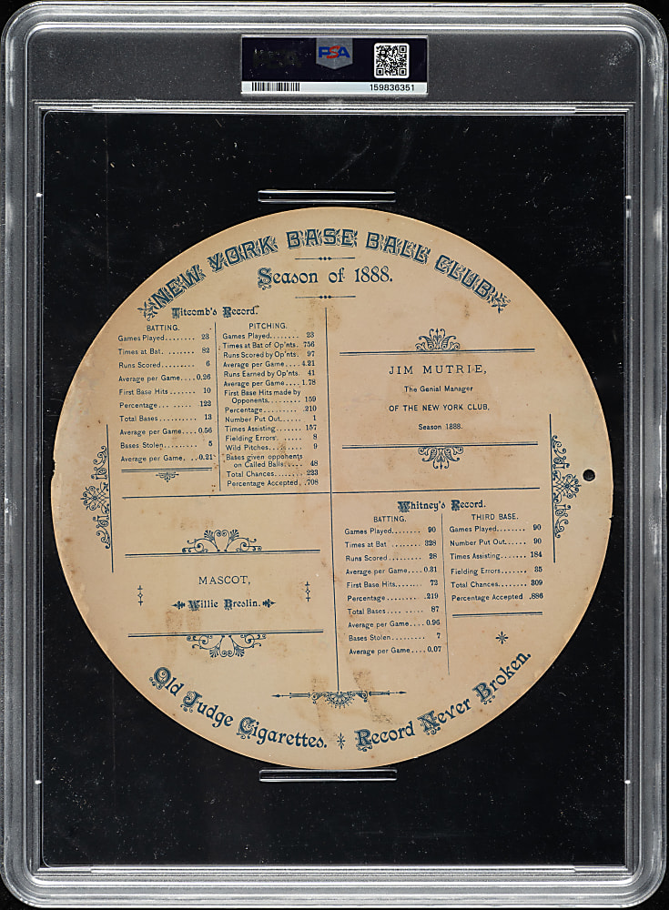 1889 A35 Goodwin Round Album Page with Mutrie, Titcomb, Whitney, and Mascot PSA POOR 1