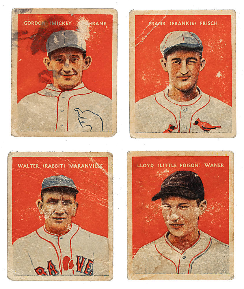 1932 R328 U.S. Caramel Hall of Fame Collection (4): Maranville, Frisch, L. Waner, and Cochrane