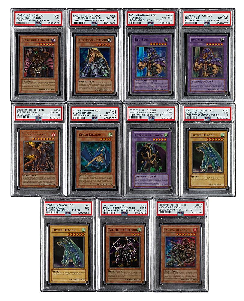 2003 Yu-Gi-Oh! Legacy of Darkness 1st Edition Holographic PSA-Graded Collection (11)