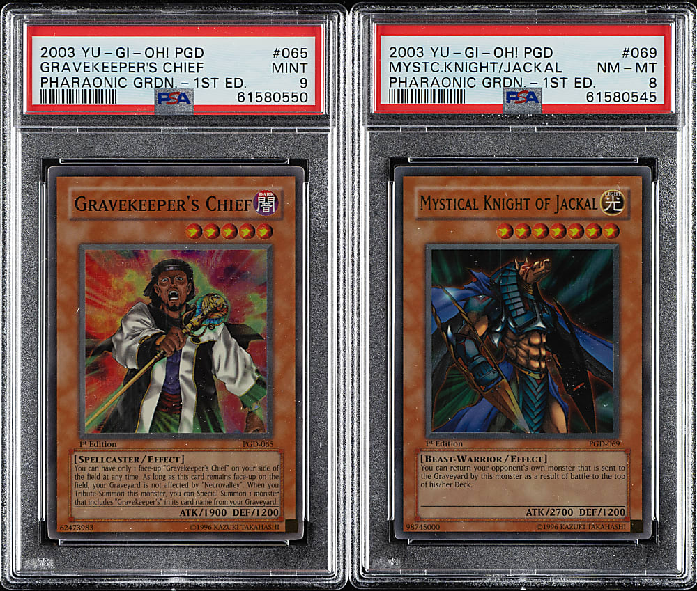2003 Yu-Gi-Oh! Pharaonic Guardian 1st Edition Holographic PSA-Graded Pair
