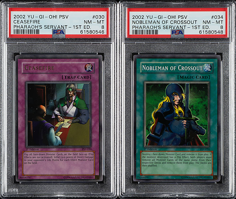 2002 Yu-Gi-Oh! Pharaoh's Servant 1st Edition Holographic PSA NM-MT 8 Pair