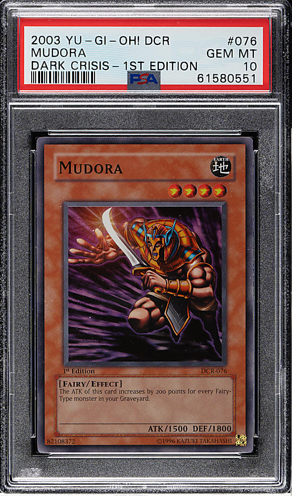 2003 Yu-Gi-Oh! Dark Crisis 1st Edition #076 Mudora Super Rare Holographic PSA GEM MINT 10