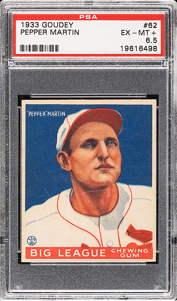 1933 R319 Goudey #62 Pepper Martin PSA EX-MT+ 6.5