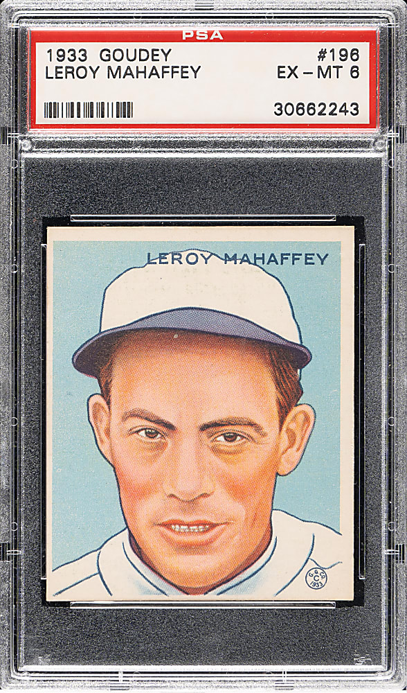 1933 R319 Goudey #196 Leroy Mahaffey PSA EX-MT 6