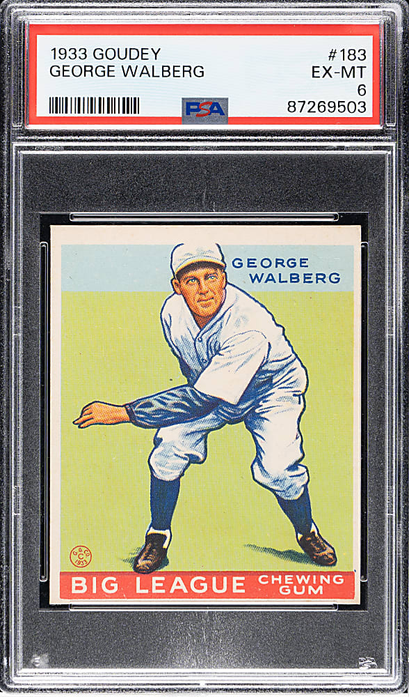 1933 R319 Goudey #183 Rube Walberg PSA EX-MT 6
