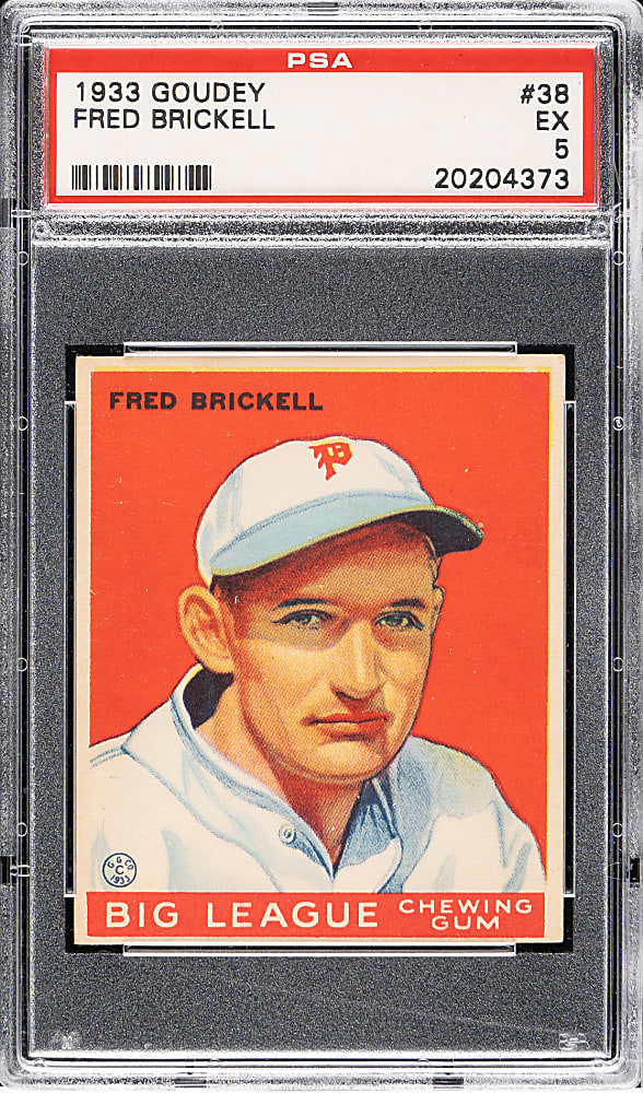 1933 R319 Goudey #38 Fred Brickell PSA EX 5