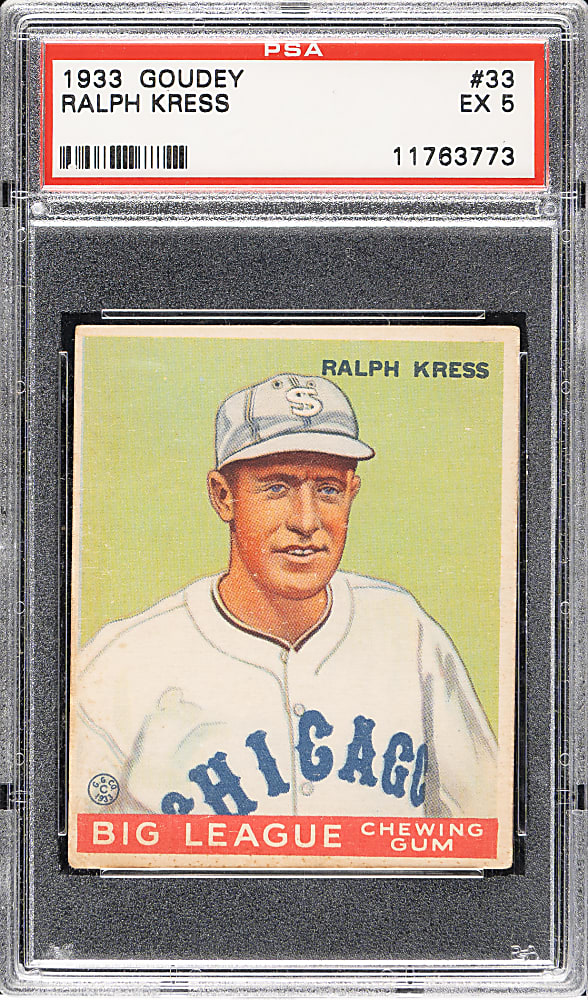 1933 R319 Goudey #33 Ralph Kress PSA EX 5