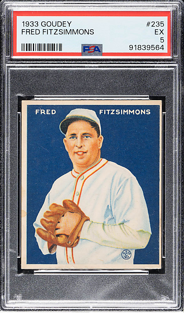 1933 R319 Goudey #235 Fred Fitzsimmons PSA EX 5
