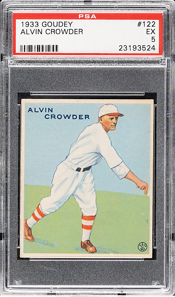 1933 R319 Goudey #122 Alvin Crowder PSA EX 5