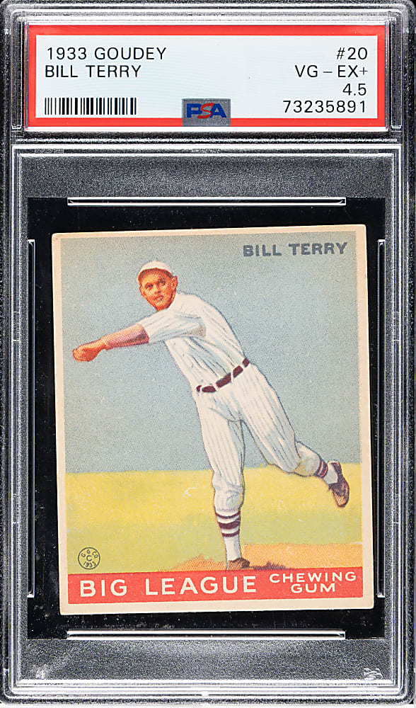 1933 R319 Goudey #20 Bill Terry PSA VG-EX+ 4.5