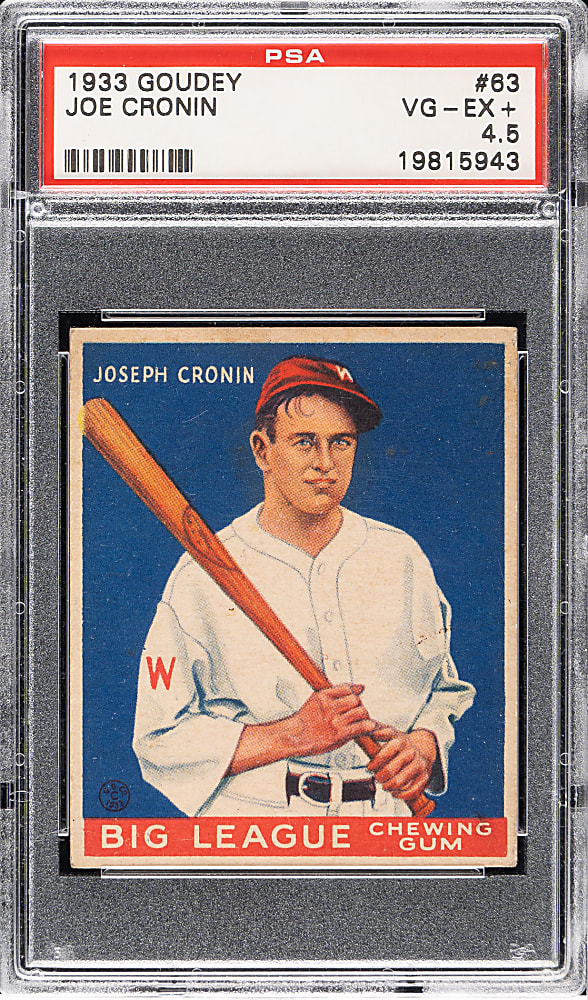 1933 R319 Goudey #63 Joe Cronin PSA VG-EX+ 4.5