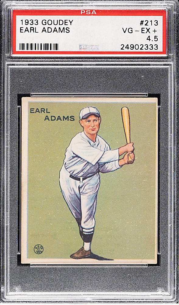 1933 R319 Goudey #213 Earl Adams PSA VG-EX+ 4.5