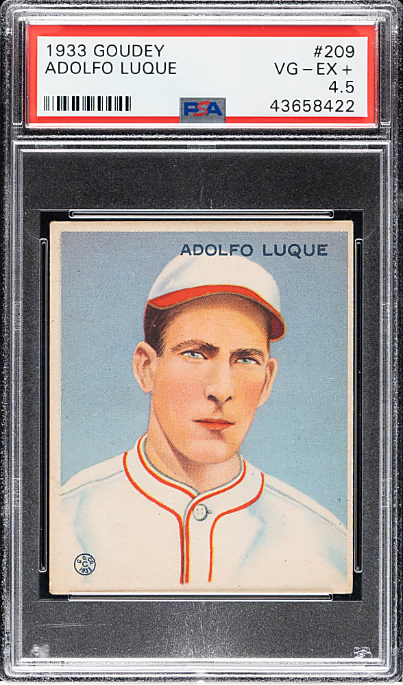 1933 R319 Goudey #209 Adolfo Luque PSA VG-EX+ 4.5
