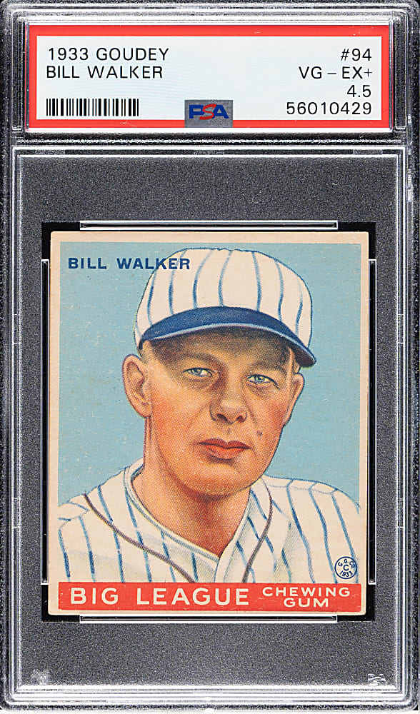 1933 R319 Goudey #94 Bill Walker PSA VG-EX+ 4.5