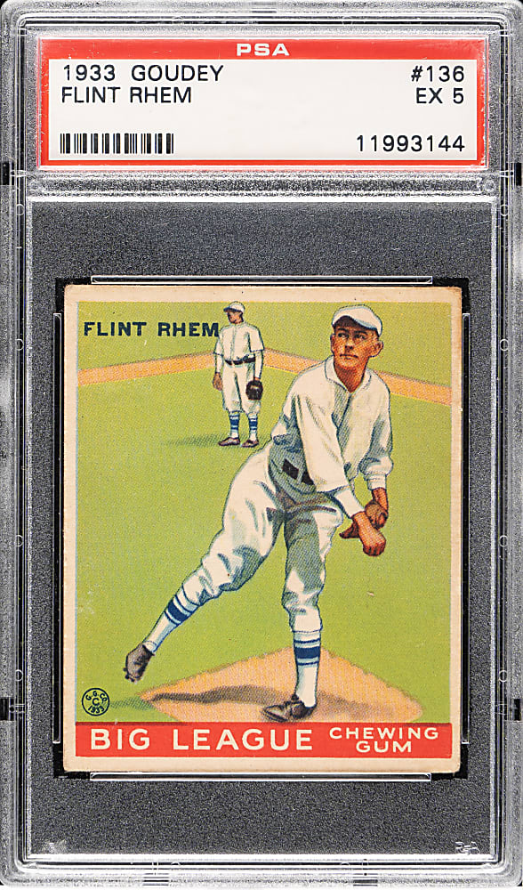 1933 R319 Goudey #136 Flint Rhem PSA VG-EX+ 4.5