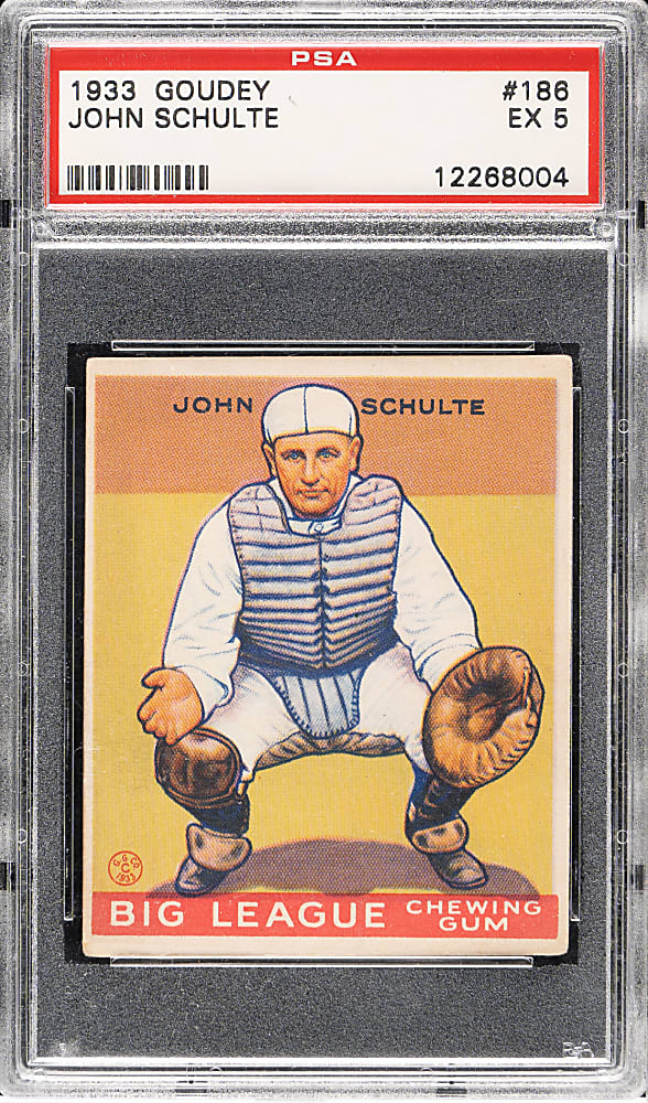 1933 R319 Goudey #186 John Schulte PSA VG-EX+ 4.5