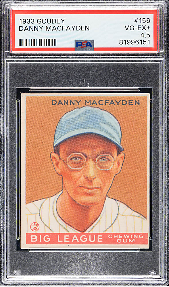 1933 R319 Goudey #156 Danny MacFayden PSA VG-EX+ 4.5