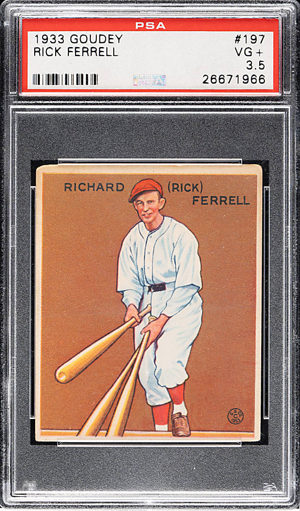 1933 R319 Goudey #197 Rick Ferrell PSA VG+ 3.5