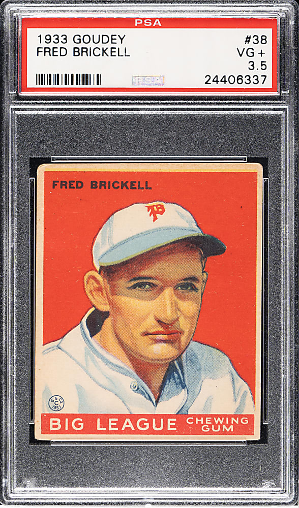1933 R319 Goudey #38 Fred Brickell PSA VG+ 3.5