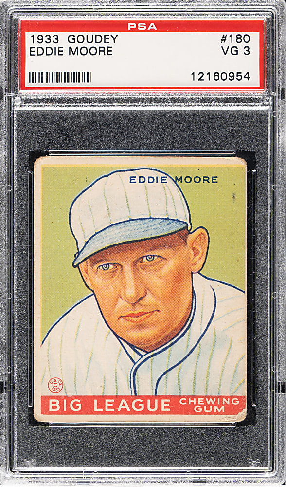 1933 R319 Goudey #180 Eddie Moore PSA VG 3