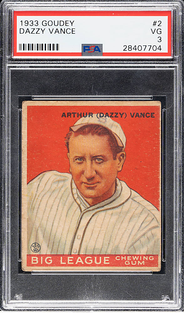 1933 R319 Goudey #2 Dazzy Vance PSA VG 3