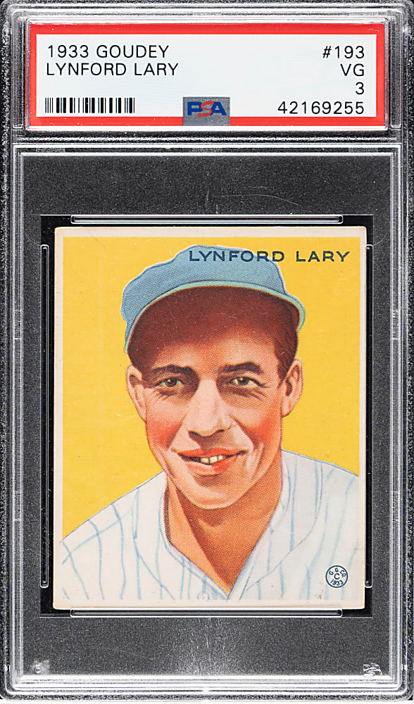1933 R319 Goudey #193 Lynford Lary PSA VG 3