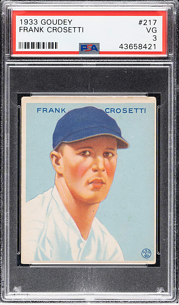 1933 R319 Goudey #217 Frank Crosetti PSA VG 3